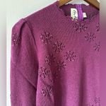 Vintage Chu Chi knit sweater purple sparkle glitter mauve 3/4 sleeve fall long Size 10 Photo 1