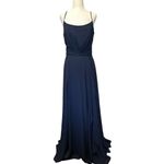 AMSALE Campbell Gown in Navy 8 Womens Long Maxi Dress Blue Photo 2