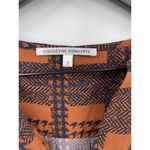 Collective Concepts  Brown and Navy Patchwork Print Blouse Size Small Photo 4