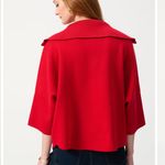 Joseph Ribkoff  Red Short Dolman Sleeve Knit Zip Neck Oversized Sweater XS Photo 3