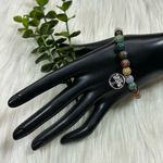 Trendy Jewels Multicolor gemstones chakra stretcy Bracelet Tree Charm Photo 4