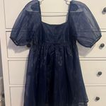 Boutique Navy Blue Babydoll Dress Photo 2