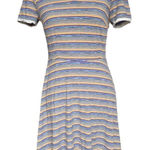 Modcloth Women's M Collared Striped Skater Dress Knee Length Casual Photo 0