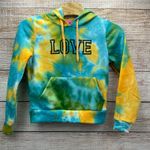 AQ Sport Tie Dye LOVE Graphic Hoodie 3XL Blue Yellow Green Cotton Polyester Size undefined Photo 0