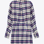 ZARA NWT  Plaid Checkered Red Blue Ecru Dress Photo 2