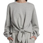 Cinq à Sept Cinq a Sept Parker Heather gray knotted pullover sweatshirt size S small Photo 0