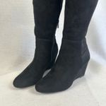 Zigisoho Black Suede Over The Knee Wedge Boots Womens 6 Streetwear Photo 1