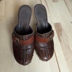 White Mountain Vtg White Mt Womens Leather Studded Mules Clogs 8.5M Brown Buckle Y2K Boho Indie Photo 3