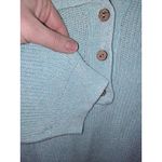 Norm Thompson Linen Light Blue Short Sleeve Polo Knit Sweater Size Large Photo 2