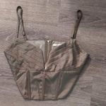 Pitaya Et.Clet  Olive Satin Plunge Back Zip Corset Tank Size Medium Photo 0