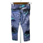 Lululemon Womens Yoga Pants Purple Black Marble Capri Stretchy Athleisure Sz 4 Photo 1