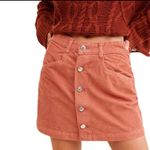 Free People Ray High Rise Corduroy Mini Skirt Pockets Buttons Size 0 XS Photo 1