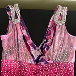 Stunning boutique mini dress with sheer maxi overlay Pink Photo 1