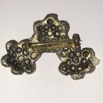 Vintage Brass Tone & AB Rhinestone Brooch Shoulder Pin Photo 4