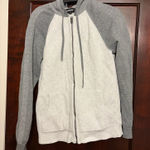 EXPRESS Grey and white knit zip up Photo 0