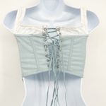 Urban Outfitters  UO Womens Chambray Corset Top Size S Lace Up Back Cottagecore Photo 7