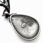 Chico's Chico’s marbled rhinestone beaded corded layered silvertone necklace pendant Photo 5