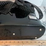 Beijo Black Vegan Patent Leather Paper Bag Handbag Polka Dot Scarf Twee Preppy Photo 14