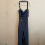 LIONESS  Strapless Blue Halter Maxi Dress Photo 5