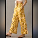 By Anthropologie Viscose Pull On Elastic Waist Plus Size Boho floral wide leg White Photo 1