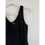 Loft Ann Taylor Little Black Dress Size 2 Flower Applique Ruffled Tiered Hem Photo 6