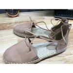 Eileen Fisher D'Orsay Lee Espadrille Sandals Women's Pink Leather Back Zip Photo 3