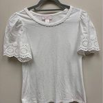 Rachel Parcell  T-Shirt White Lantana Eyelet Lace Sleeves & Accents Women's S Photo 0