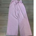 NEW High Waisted Palazzo Pants Belted Wide Leg Pockets S Pink Photo 0