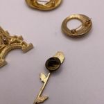 Lot Of 4 Women’s Gold Tone Brooch Pins Metal Eiffel Tower, Rose Photo 8