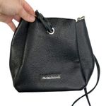 Marina Galanti Black Pebbled Leather Drawstring Crossbody Purse Photo 2