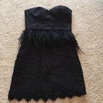 Bebe  Black Party Cocktail Dress Feathers Size 0 Photo 1
