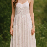 Intimately Free People Floral Prairie Adjustable Strap Tank Top MIDI Dress White Size XS Photo 0