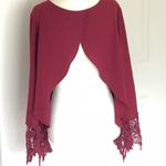 Alya Cranberry Open Back Blouse Medium Photo 2