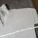 Lillusory Gray Oversized Quarter Zip Sweater Small Rough Hem Coastal Grandma Photo 5