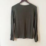 Madewell  Womens Ribbed Crewneck Long-Sleeve Tee Green Size L NT761 Photo 6