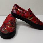 Vans  Chinese New Year Satin Floral Slip Ons Womens 8.5 Red Festive Floral Asian Photo 0