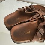 White Mountain WHITE MOUNTIAN Brown Suede Leather Harrington Braided Strappy Slip On Sandals Photo 10