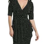 B. Smart  black and white polka dot wrap tulip skirt dress with pockets size 4 Photo 0