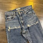 Moussy Vintage Distressed Raw Edge Hem Jeans Blue Size 27 Photo 1
