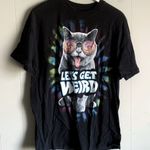 ODM Crazy Hippie Cat Tie Dye Graphic TShirt XL Black Photo 0