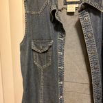 Live a Little LAL Women's Denim Dress Long Shirt Size Large Sleeveless Cotton 30" Length Photo 3