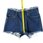 Moussy Size 1 High Waist Frayed Hem Daisy Duke Denim Shorts Blue Festival Photo 5