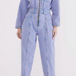 NWT ETICA Fatima Denim Utility Jumpsuit Color: Cyclone Violet Purple Size XS Photo 4