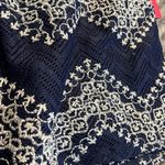 Xhilaration  medium women's navy shorts lined crochet pattern blue white Photo 1