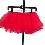 None Vibrant Red Tulle Mini Skirt Size Small Photo 1