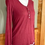Hippie Rose Women's Ribbed Henley Top - color “Autumn Ruby” size Small. NWT Photo 1
