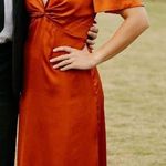 Show Me Your Mumu  Burnt Orange Luxe Satin Bridesmaid Dress - Rome Twist Gown Photo 2