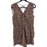 Lucky Brand Women's Brown Floral Print Sleeveless Tie Shoulder Romper Size Small Photo 3