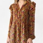 Umgee NWT  Floral Ruffle Smocked Sleeve Tired 100% Rayon Bohemian dress Photo 0