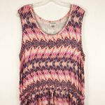 Avenue  Plus Size 18 20 Dress Midi Shift Pink Blue‎ Sleeveless Drawstring 438 Photo 2